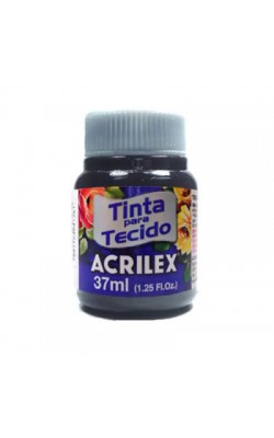 TINTA TECIDO FOSCA 37 ML ACRILEX PRETO 